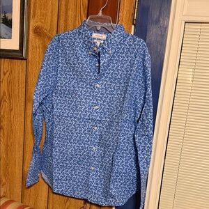 Crown & Ivy Blue Floral Button-Down Shirt